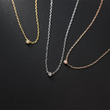 925 Silver 3mm CZ Charm Necklace for Women