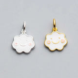925 Sterling Silver Smile Face Cloud Charm Pendants DIY Jewelry Making