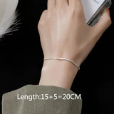925 Sterling Silver Snake Chain Pearls Anklet Jewelry