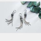 925 Silver Snake Chain Tassel Charms 37mm Vintage Fringe Dangle Pendants