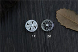 925 Sterling Silver Spacer Beads 14mm Round Buddhism Ornament Charm Beads