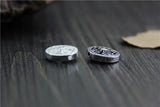925 Sterling Silver Spacer Beads 14mm Round Buddhism Ornament Charm Beads