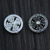 925 Sterling Silver Spacer Beads 14mm Round Buddhism Ornament Charm Beads