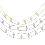 925 Silver CZ Wedding Choker Necklace