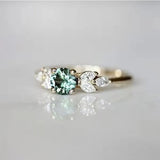 925 Silver Sparkling Diamond Emerald Finger Ring Wedding Party Jewelry