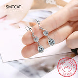 925 Silver Diamond Moissanite Drop Earrings Wedding Bridal
