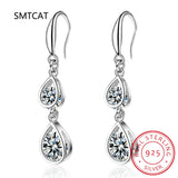 925 Silver Diamond Moissanite Drop Earrings Wedding Bridal