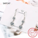 925 Silver Diamond Moissanite Drop Earrings Wedding Bridal
