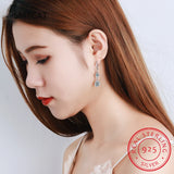 925 Silver Diamond Moissanite Drop Earrings Wedding Bridal