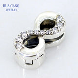 925 Silver Infinity Clip CZ Charm Bead DIY Bracelet Jewelry Making