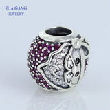 925 Silver Santa Charm Red CZ Women's Jewelry
