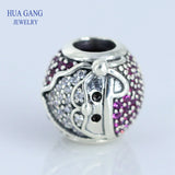 925 Silver Santa Charm Red CZ Women's Jewelry
