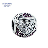 925 Silver Santa Charm Red CZ Women's Jewelry