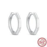 925 Silver Sparkling Heart Hoop Pearl Earrings Women's Jewelry