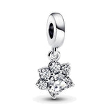 925 Silver Paw Print Dangle Charm for Bracelets