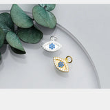 925 Sterling Silver Zircon Eye Charm Pendant for Jewelry Making