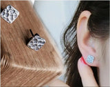 925 Sterling Silver Square Stud Earrings Geometric Earring Gift
