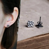 925 Sterling Silver Square Stud Earrings Geometric Earring Gift