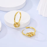 925 Sterling Silver Star Moon Hoop Earrings For Women