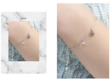 925 Sterling Silver Star Snowflake Charm Bracelet For Women