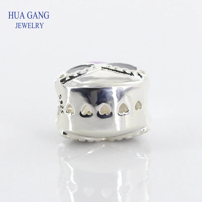 925 Sterling Silver Beads & CZ Charm Bracelet Jewelry