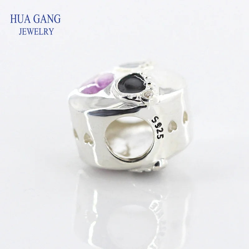 925 Sterling Silver Beads & CZ Charm Bracelet Jewelry
