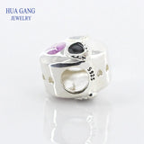 925 Sterling Silver Beads & CZ Charm Bracelet Jewelry