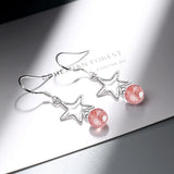 925 Silver Strawberry Quartz Earring Gemstone Drop Earring