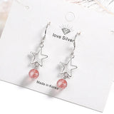 925 Silver Strawberry Quartz Earring Gemstone Drop Earring