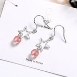 925 Silver Strawberry Quartz Earring Gemstone Drop Earring