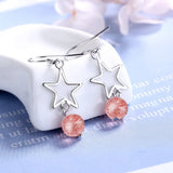 925 Silver Strawberry Quartz Earring Gemstone Drop Earring