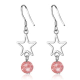 925 Silver Strawberry Quartz Earring Gemstone Drop Earring
