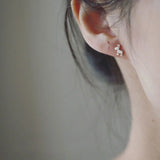 925 Silver Stud Earrings Women Fawn Snowflake Christmas Tree Jewelry