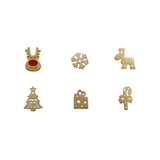 925 Silver Stud Earrings Women Fawn Snowflake Christmas Tree Jewelry