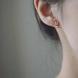 925 Silver Stud Earrings Women Fawn Snowflake Christmas Tree Jewelry