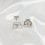 925 Silver Stud Earrings Sparkling Diamond Wedding Party Jewelry