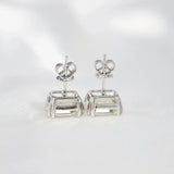 925 Silver Stud Earrings Sparkling Diamond Wedding Party Jewelry