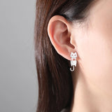 Sterling Silver Cat Fish Pet Stud Earrings