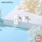 Sterling Silver Cat Fish Pet Stud Earrings