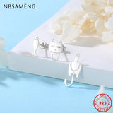 Sterling Silver Cat Fish Pet Stud Earrings