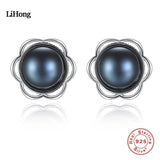 925 Silver Pearl Stud Earrings Engagement Gift Charm Jewelry