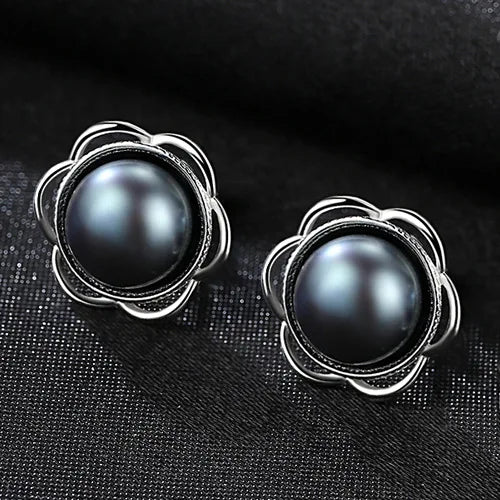 925 Silver Pearl Stud Earrings Engagement Gift Charm Jewelry