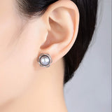 925 Silver Pearl Stud Earrings Engagement Gift Charm Jewelry