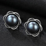 925 Silver Pearl Stud Earrings Engagement Gift Charm Jewelry