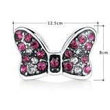 925 Silver Red Crystal Minnie Shape Earrings for Women