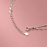 925 Silver Zircon Heart Charm Bracelet Double Layer Chain Wedding Bracelet