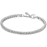 925 Silver Tennis Hearts Chain Bracelet DIY Jewelry