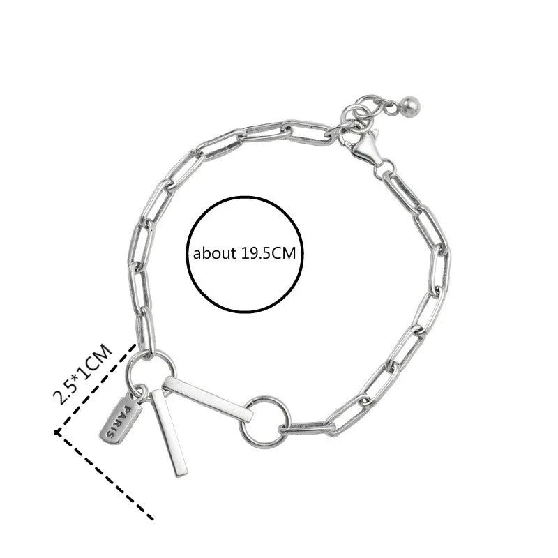 925 Silver Thai Silvertag Letter Charm Bracelets Vintage Jewelry