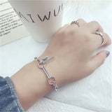 925 Silver Thai Silvertag Letter Charm Bracelets Vintage Jewelry