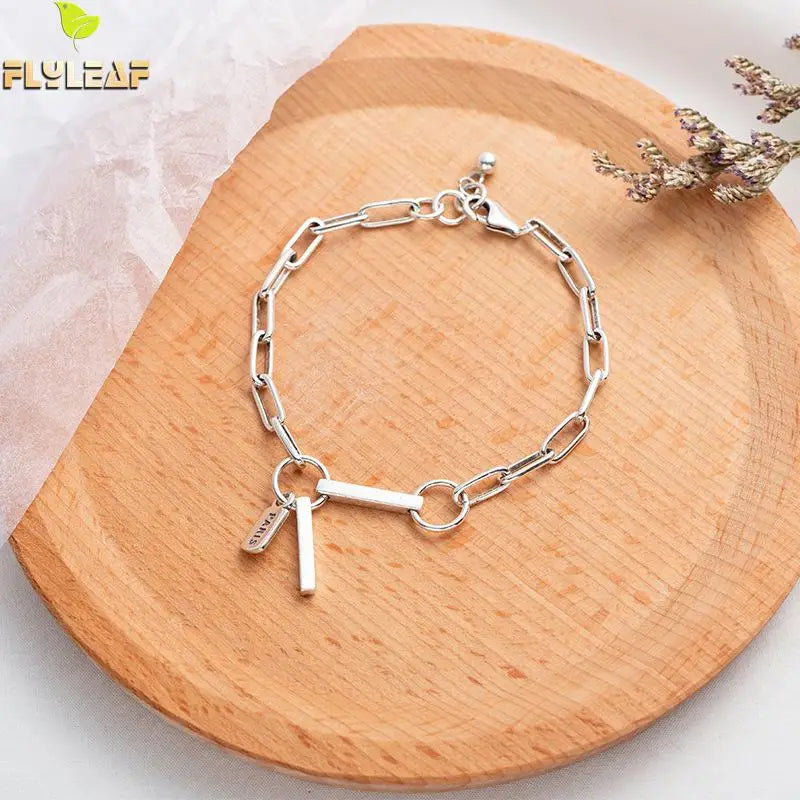 925 Silver Thai Silvertag Letter Charm Bracelets Vintage Jewelry